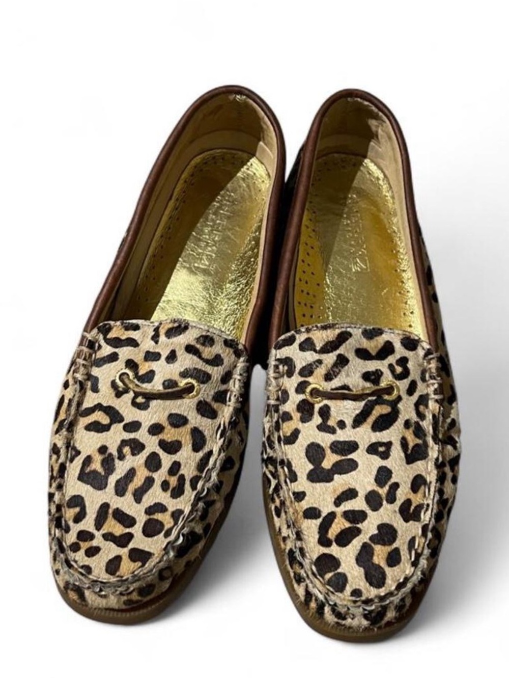 Leopard print sperry boat shoes loafers size 8.5